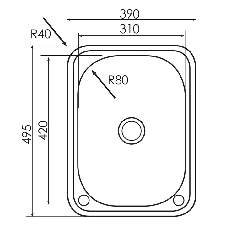 Argent Format 390 Laundry Sink - 2TH - Design 10