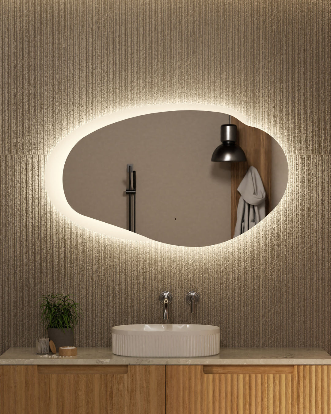 Aulic Evanston Asymmetric LED Mirror 1100mm