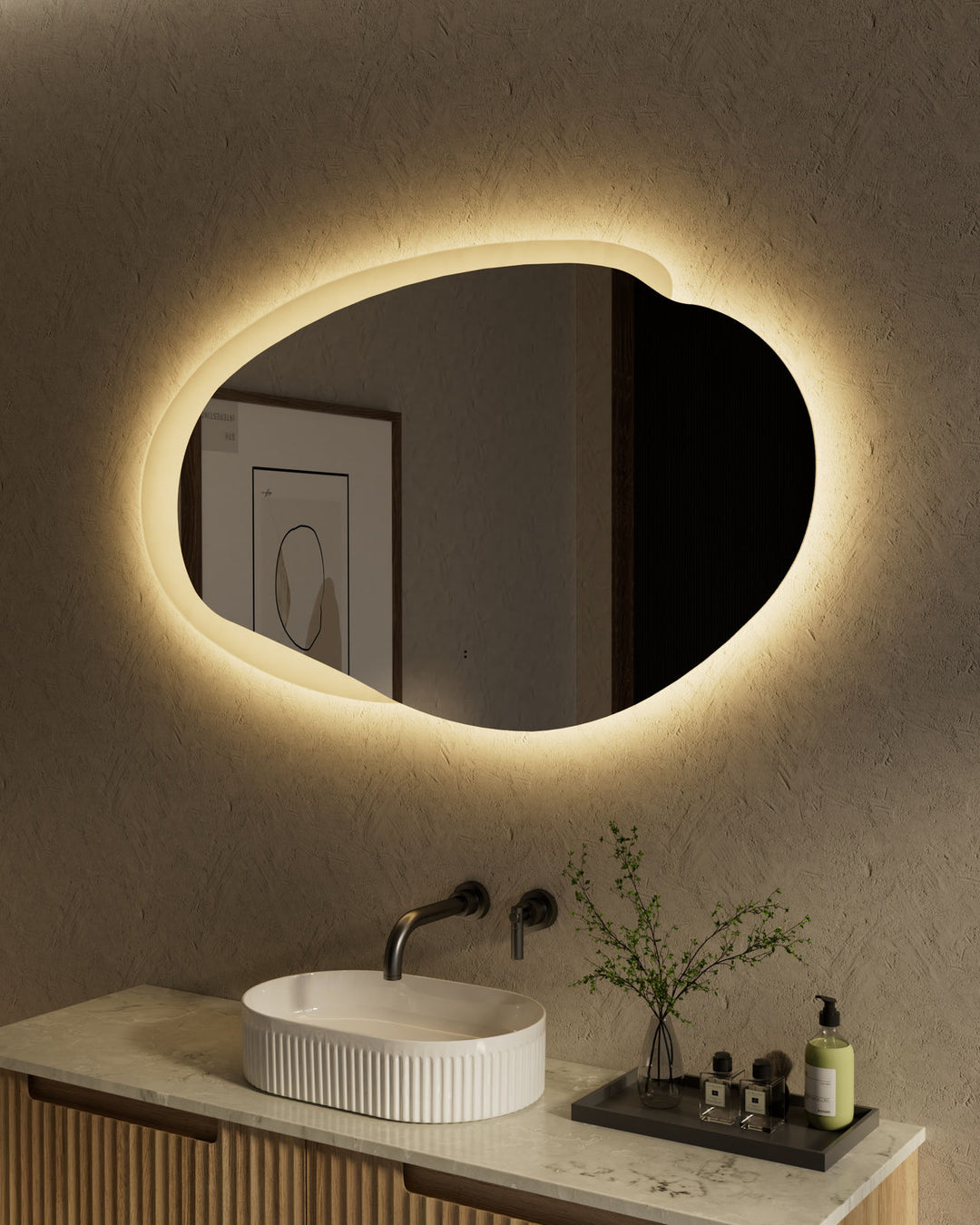 Aulic Evanston Asymmetric LED Mirror 1300mm