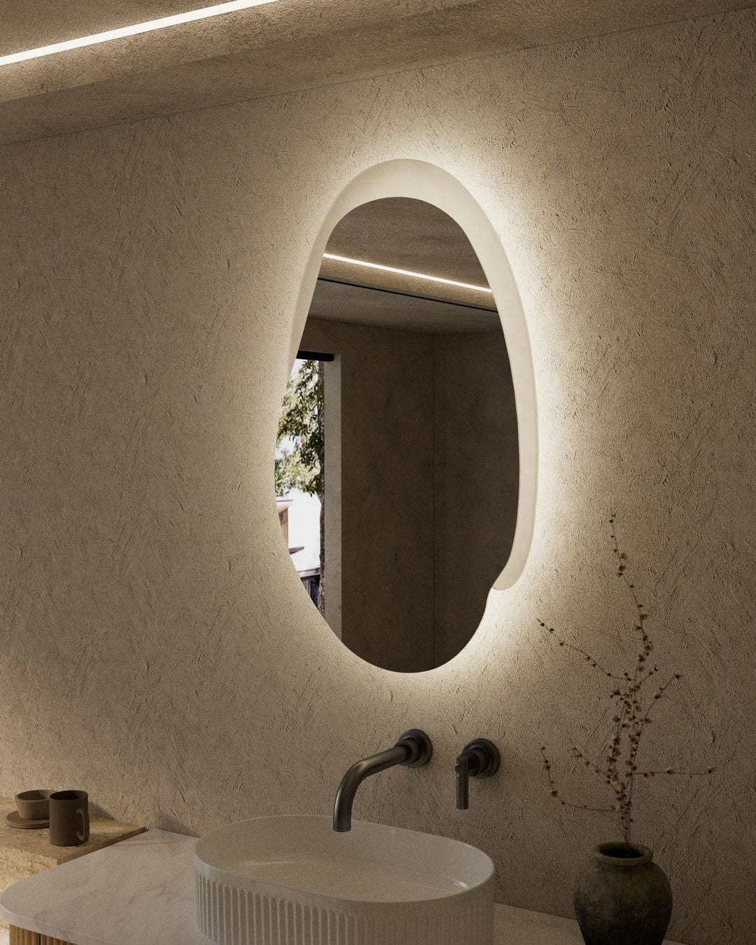 Aulic Evanston Asymmetric LED Mirror 530mm
