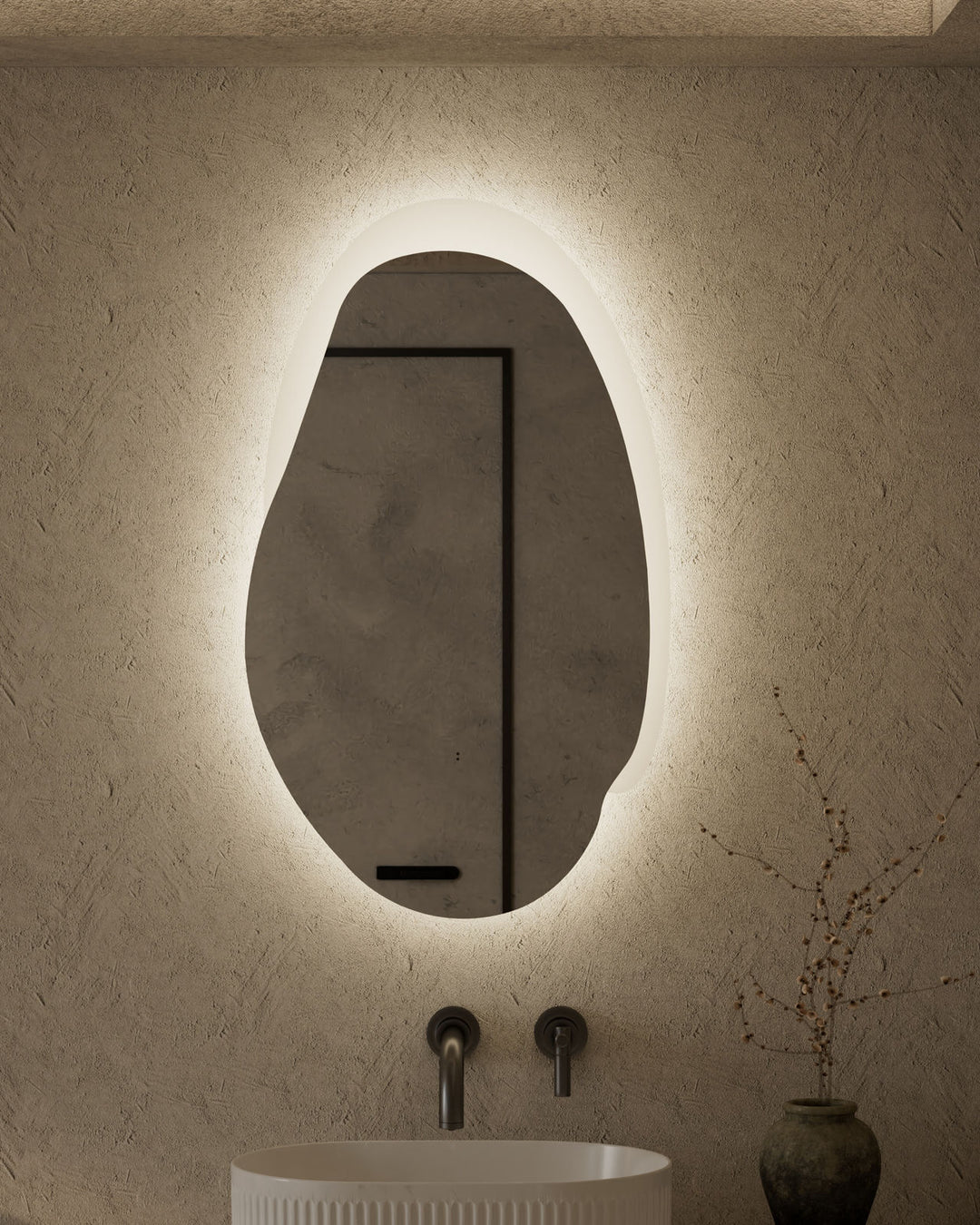 Aulic Evanston Asymmetric LED Mirror 530mm