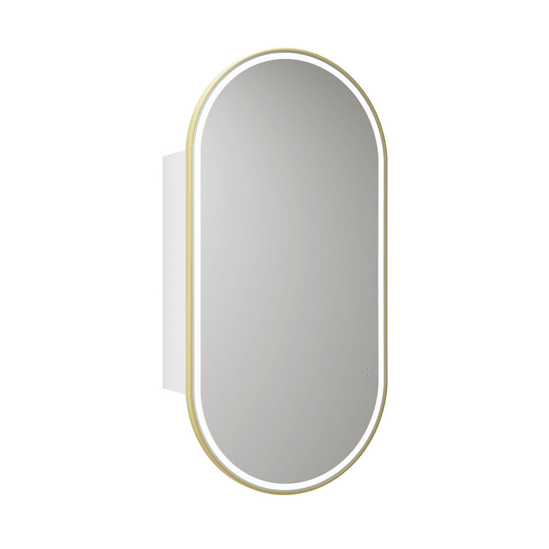 Aulic Beau Monde Oblong LED Matte White Shaving Cabinet w/ Frame 450 x 900mm