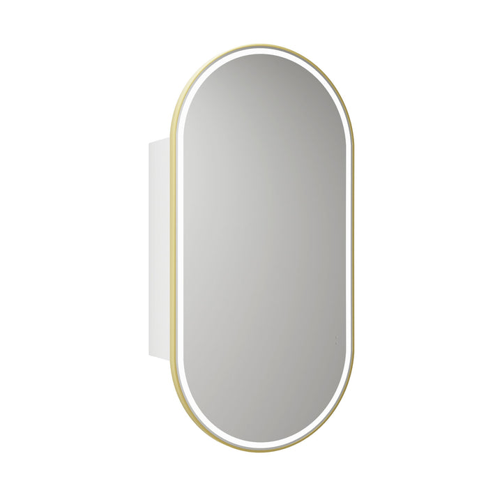 Aulic Beau Monde Oblong LED Matte White Shaving Cabinet w/ Frame 450 x 900mm