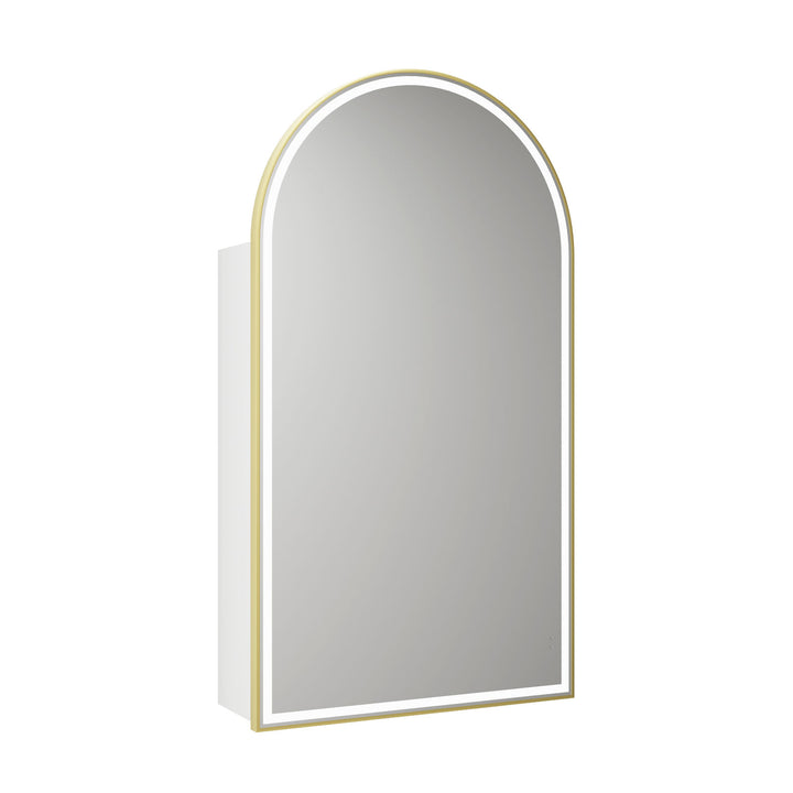 Aulic Canterbury Arch LED Matte White Shaving Cabinet w/ Frame 500 x 900mm