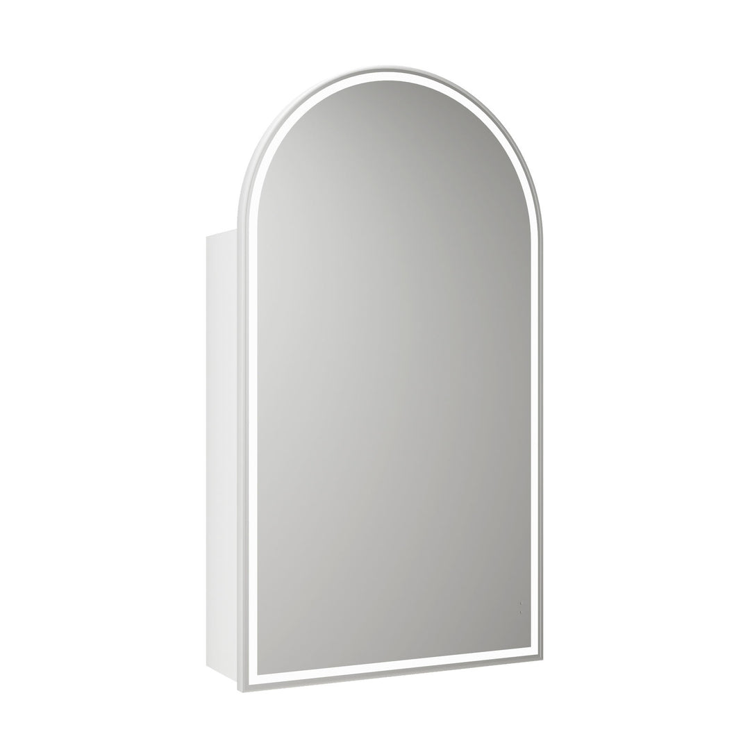 Aulic Canterbury Arch LED Matte White Shaving Cabinet w/ Frame 500 x 900mm