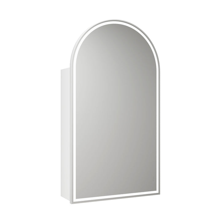 Aulic Canterbury Arch LED Matte White Shaving Cabinet w/ Frame 500 x 900mm