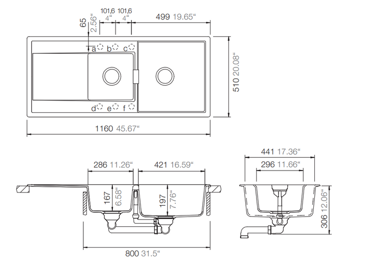 Schock Mono D175 Stone 1 & 1/3 Bowl Sink - Design 10