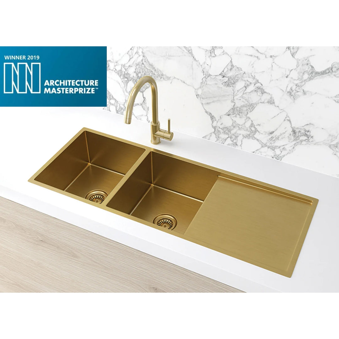 Meir Lavello 1160x440 Double Bowl Drainer Sink - Design 10