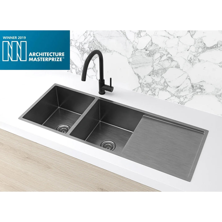 Meir Lavello 1160x440 Double Bowl Drainer Sink - Design 10