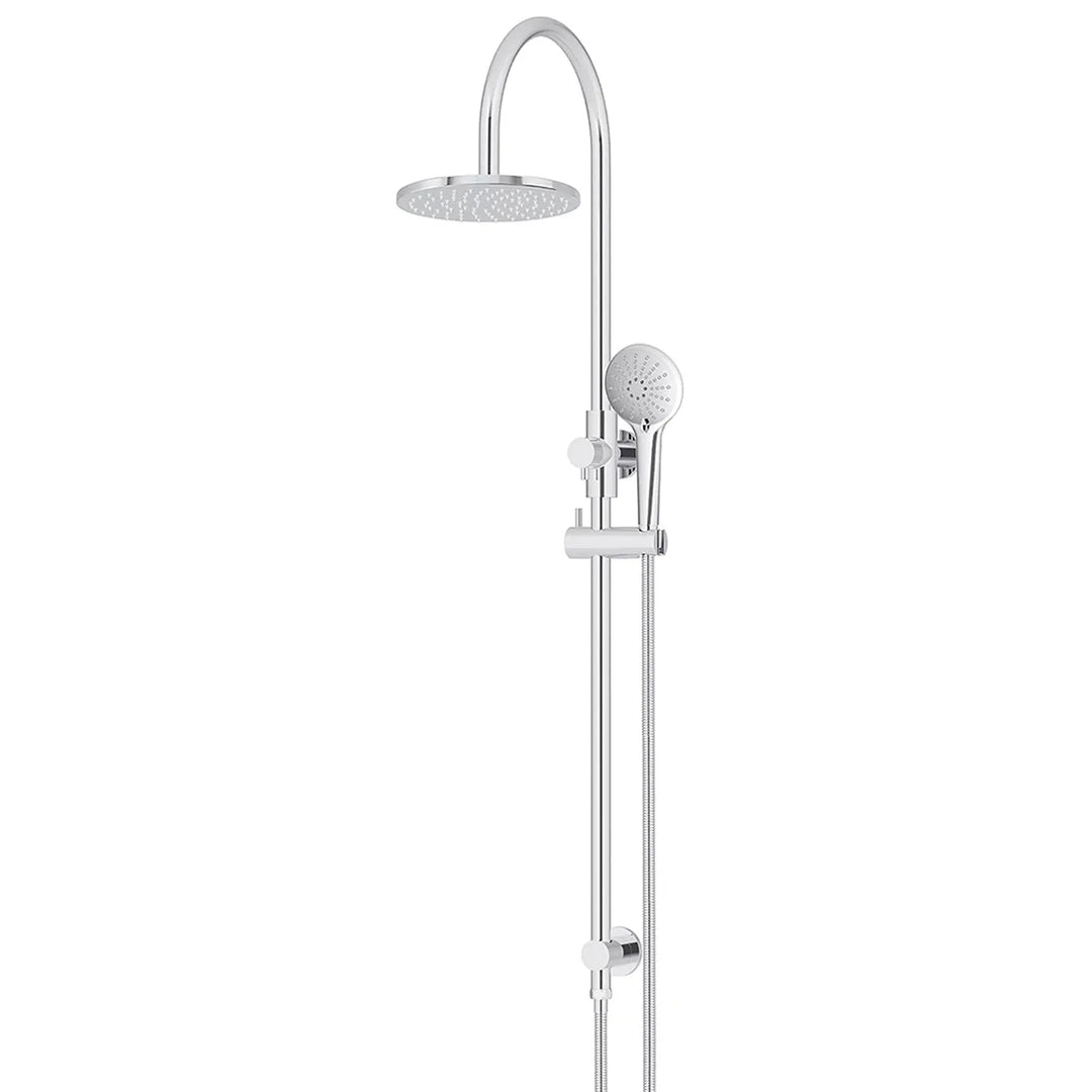 Meir Round Gooseneck Shower Set  + Three-Function Hand Shower