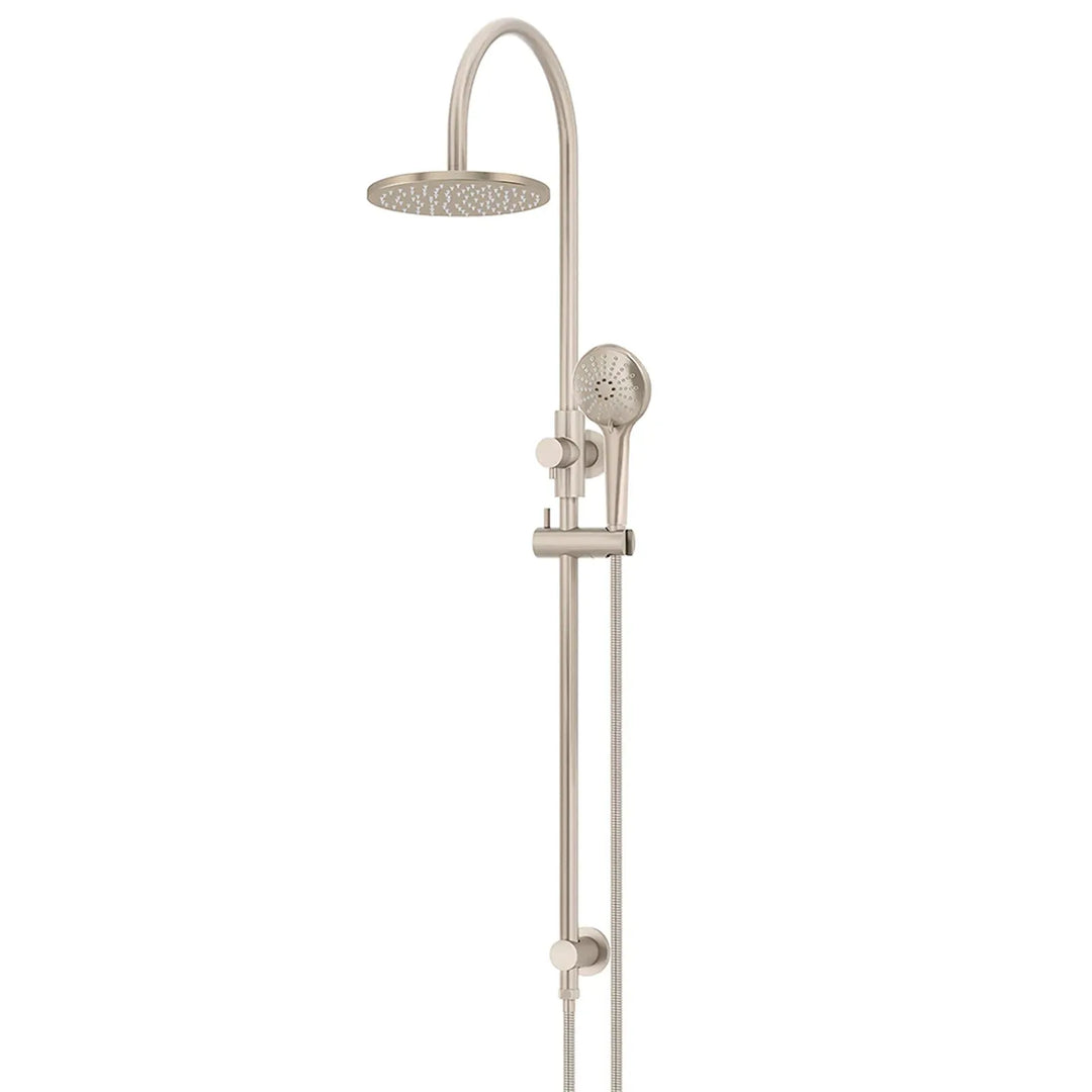 Meir Round Gooseneck Shower Set  + Three-Function Hand Shower