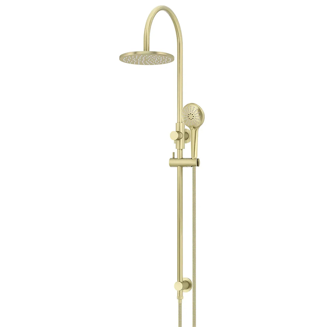 Meir Round Gooseneck Shower Set  + Three-Function Hand Shower
