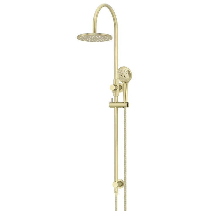 Meir Round Gooseneck Shower Set  + Three-Function Hand Shower