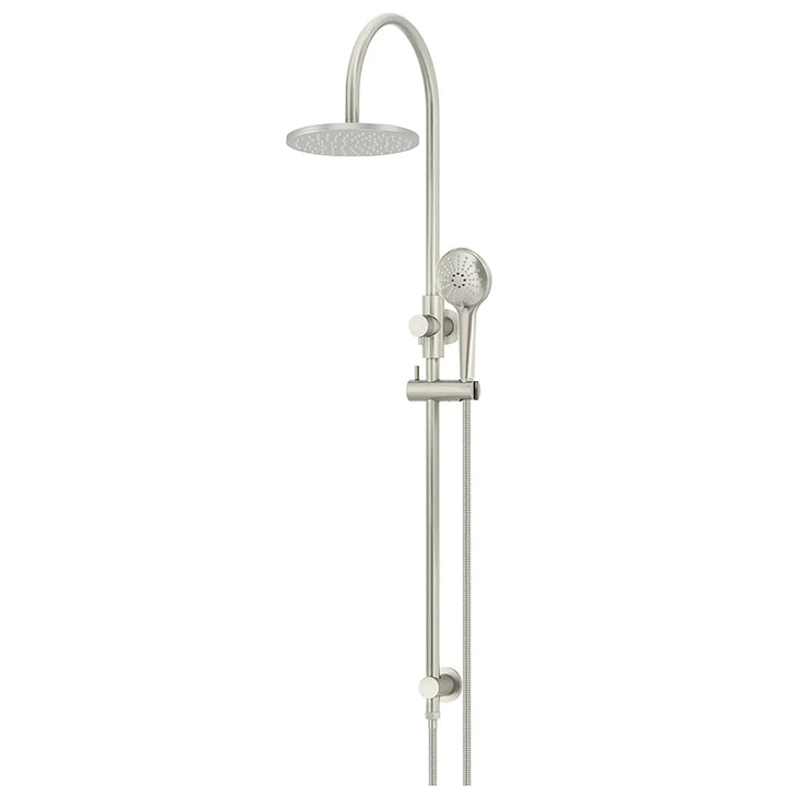 Meir Round Gooseneck Shower Set  + Three-Function Hand Shower