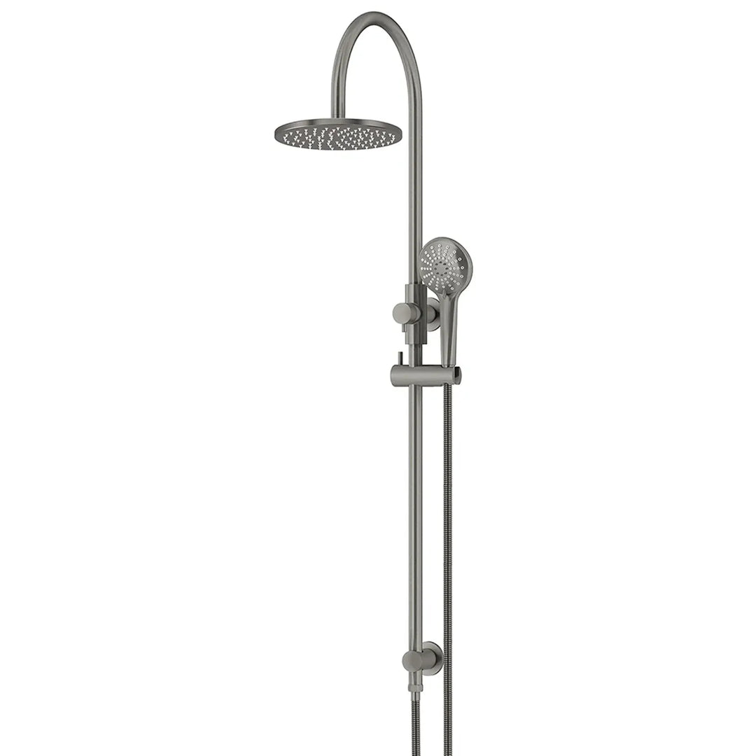 Meir Round Gooseneck Shower Set  + Three-Function Hand Shower