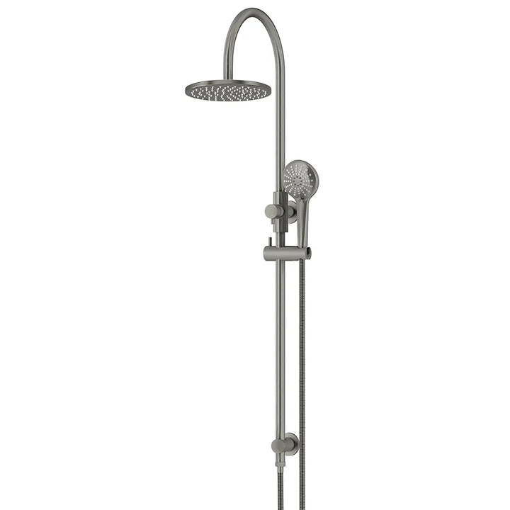 Meir Round Gooseneck Shower Set  + Three-Function Hand Shower