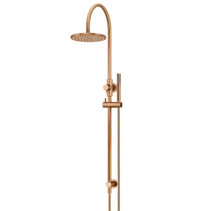 Meir Round Gooseneck Shower Set + Single-Function Hand Shower - Design 10