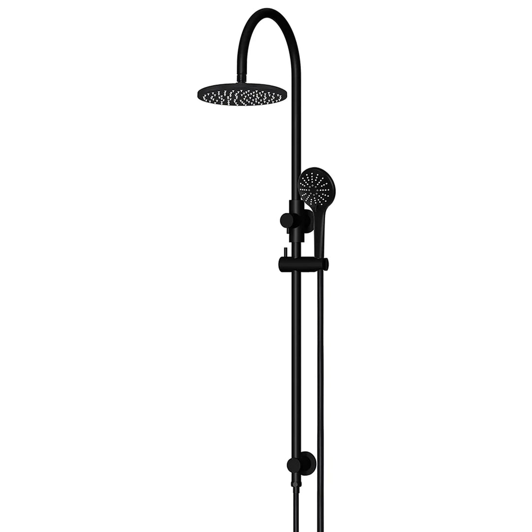 Meir Round Gooseneck Shower Set  + Three-Function Hand Shower