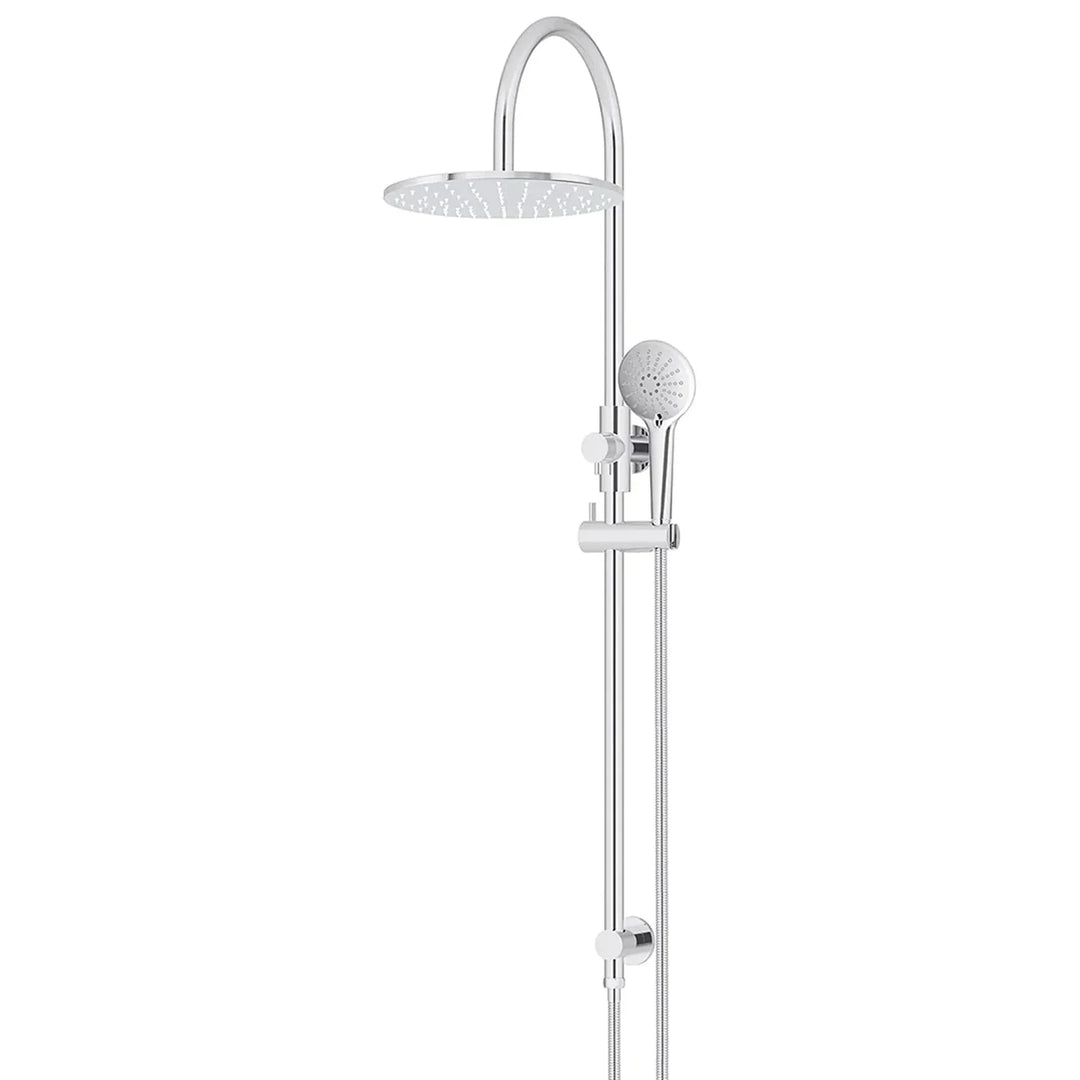 Meir Round Gooseneck Shower Set  + Three-Function Hand Shower