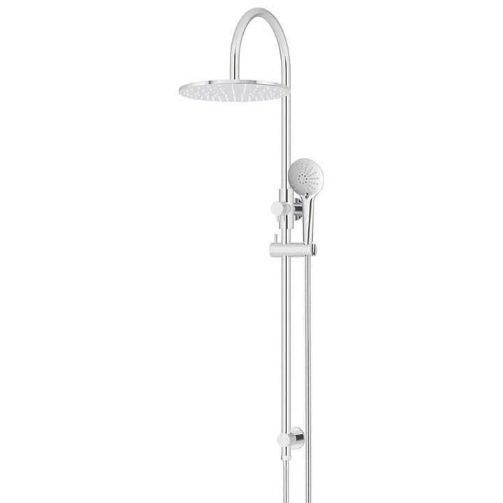 Meir Round Gooseneck Shower Set  + Three-Function Hand Shower