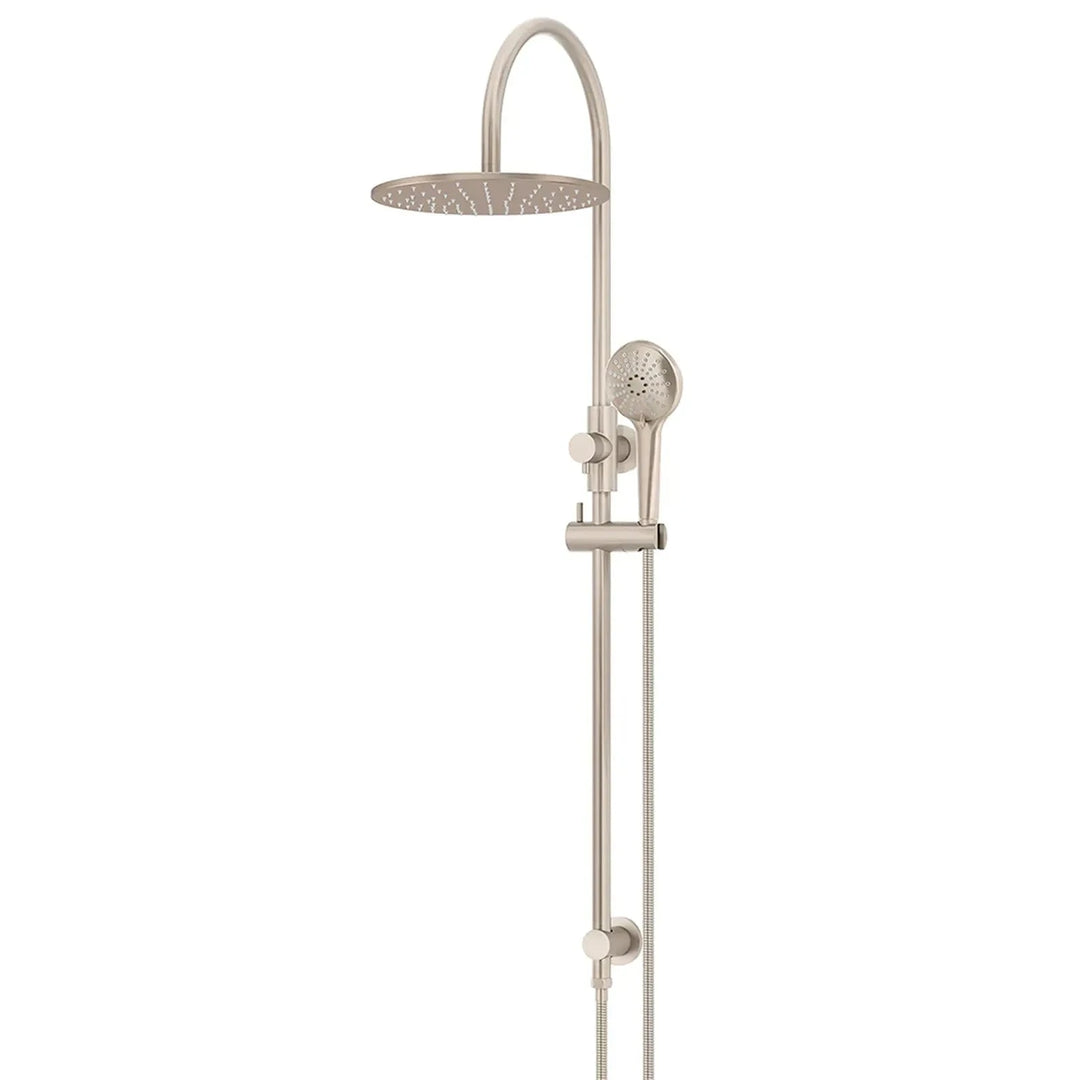 Meir Round Gooseneck Shower Set  + Three-Function Hand Shower