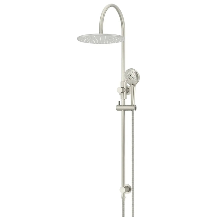 Meir Round Gooseneck Shower Set  + Three-Function Hand Shower