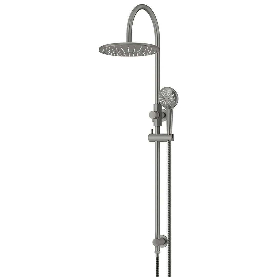 Meir Round Gooseneck Shower Set  + Three-Function Hand Shower