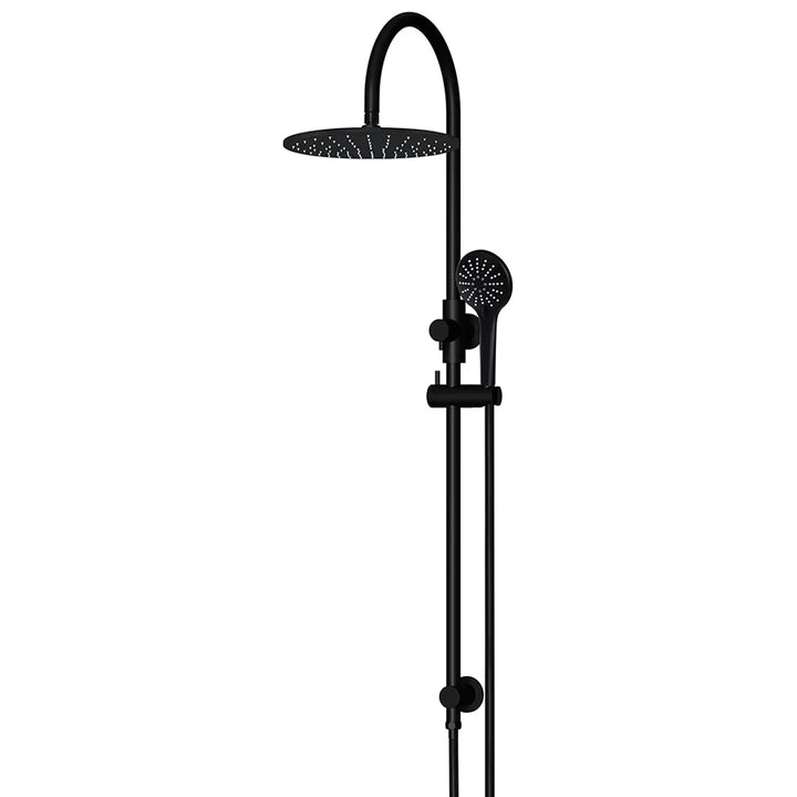 Meir Round Gooseneck Shower Set  + Three-Function Hand Shower