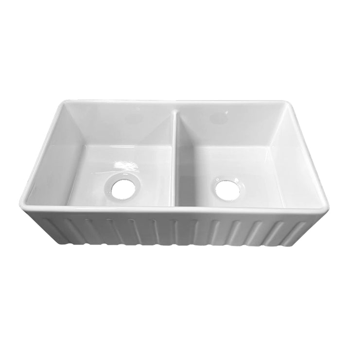 Turner Hastings Novi 84x46 Fireclay Double Bowl Butler Sink - Design 10