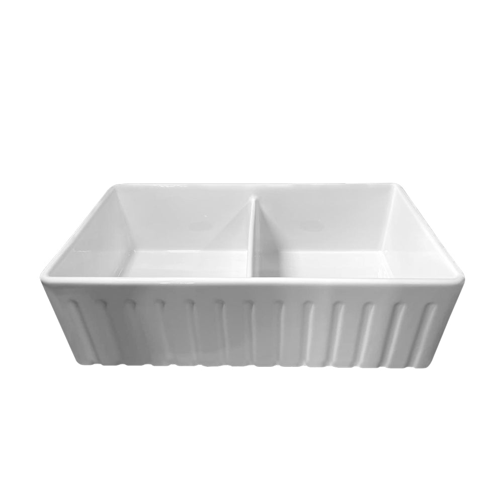 Turner Hastings Novi 84x46 Fireclay Double Bowl Butler Sink - Design 10