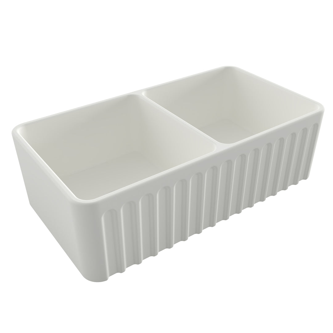 Turner Hastings Novi 85x46 Fireclay Double Bowl Butler Sink - Design 10