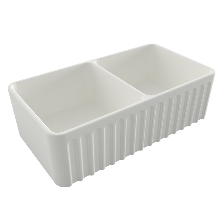Turner Hastings Novi 85x46 Fireclay Double Bowl Butler Sink - Design 10