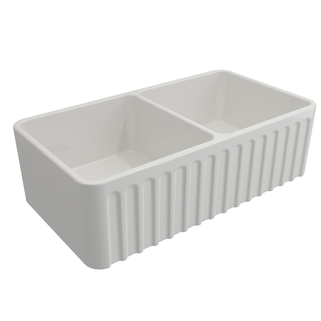 Turner Hastings Novi 85x46 Fireclay Double Bowl Butler Sink - Design 10