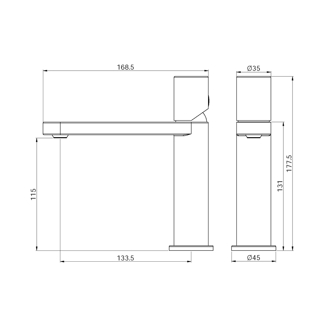 Nero Pure SS316L Basin Mixer - Design 10