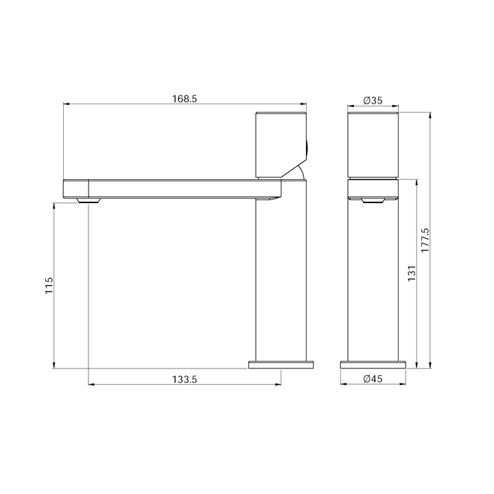 Nero Pure SS316L Basin Mixer - Design 10