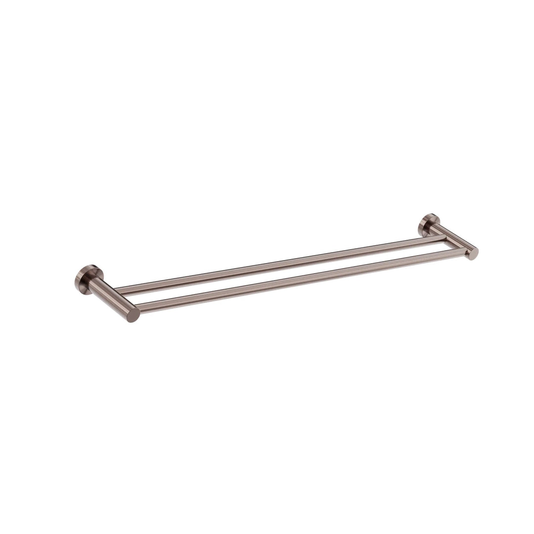 Nero Mecca Double Towel Rail 800mm Brushed Bronze