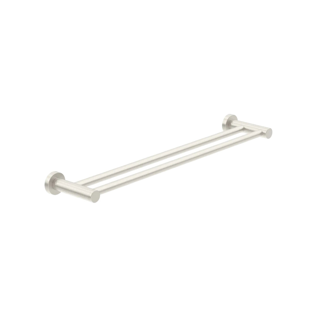 Nero Classic/Dolce Double Towel Rail 800mm Brushed Nickel