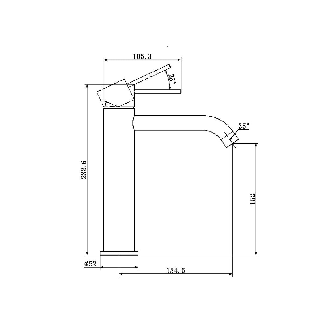 Nero Mecca Mid Tall Basin Mixer - Design 10