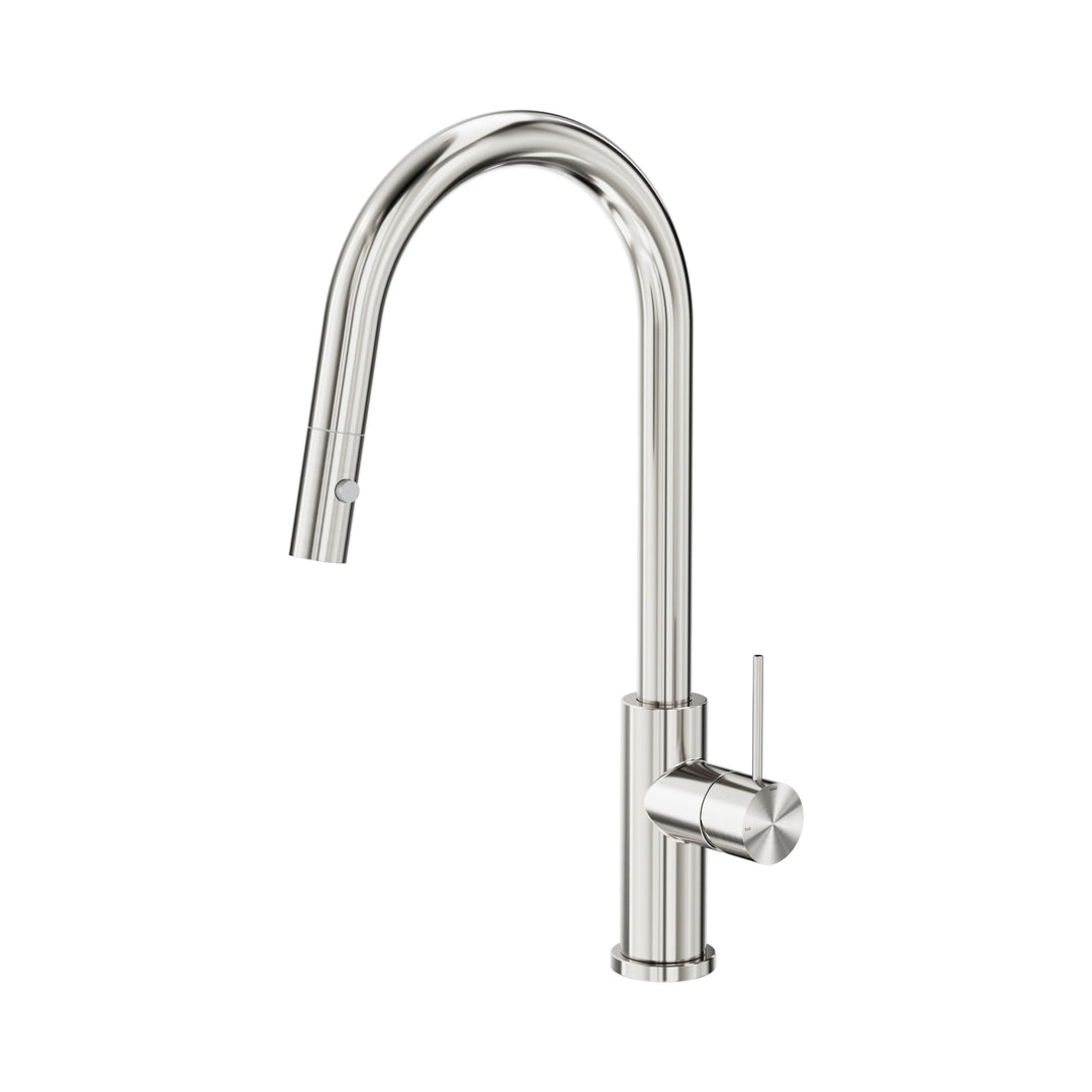 Nero Mecca Pull Out Sink Mixer With Vegie Spray Function Brushed Nickel - Design 10