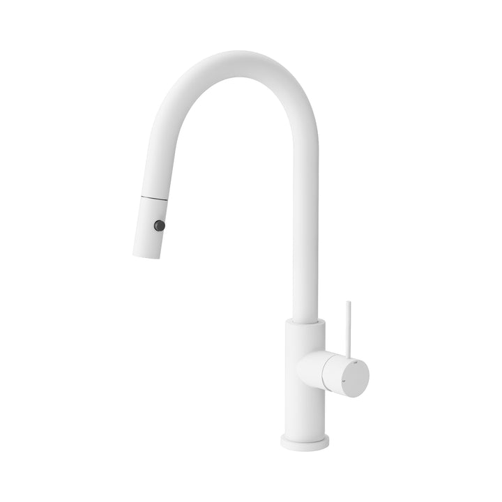 Nero Mecca Pull Out Sink Mixer With Vegie Spray Function Matte White - Design 10