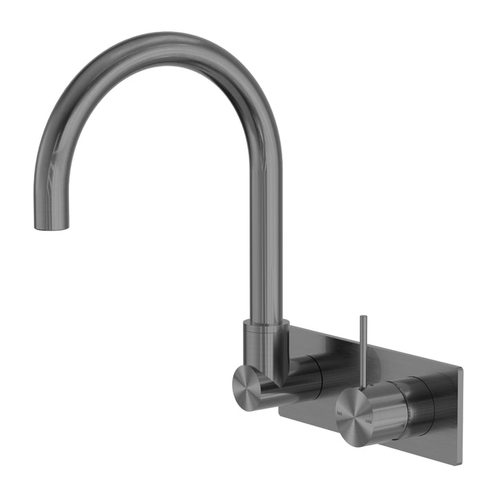 Nero Mecca Wall Basin Mixer Swivel Spout Handle Up