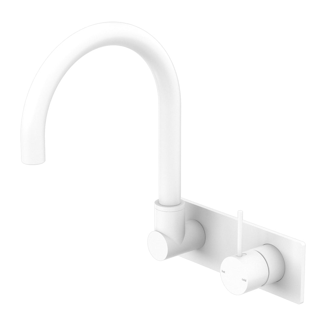 Nero Mecca Wall Basin Mixer Swivel Spout Handle Up
