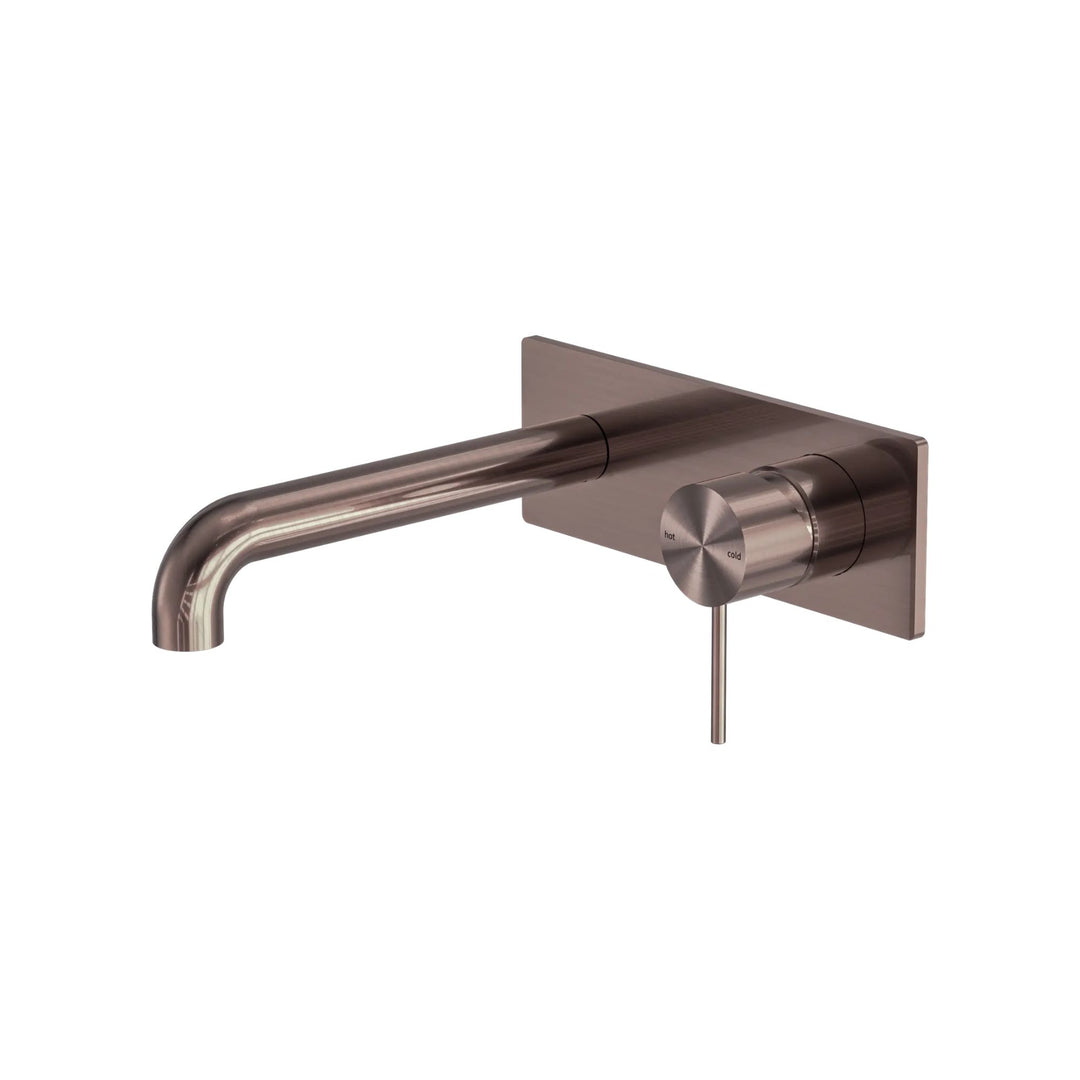 Nero Mecca Wall Basin Mixer 230mm Spout Brushed Bronze