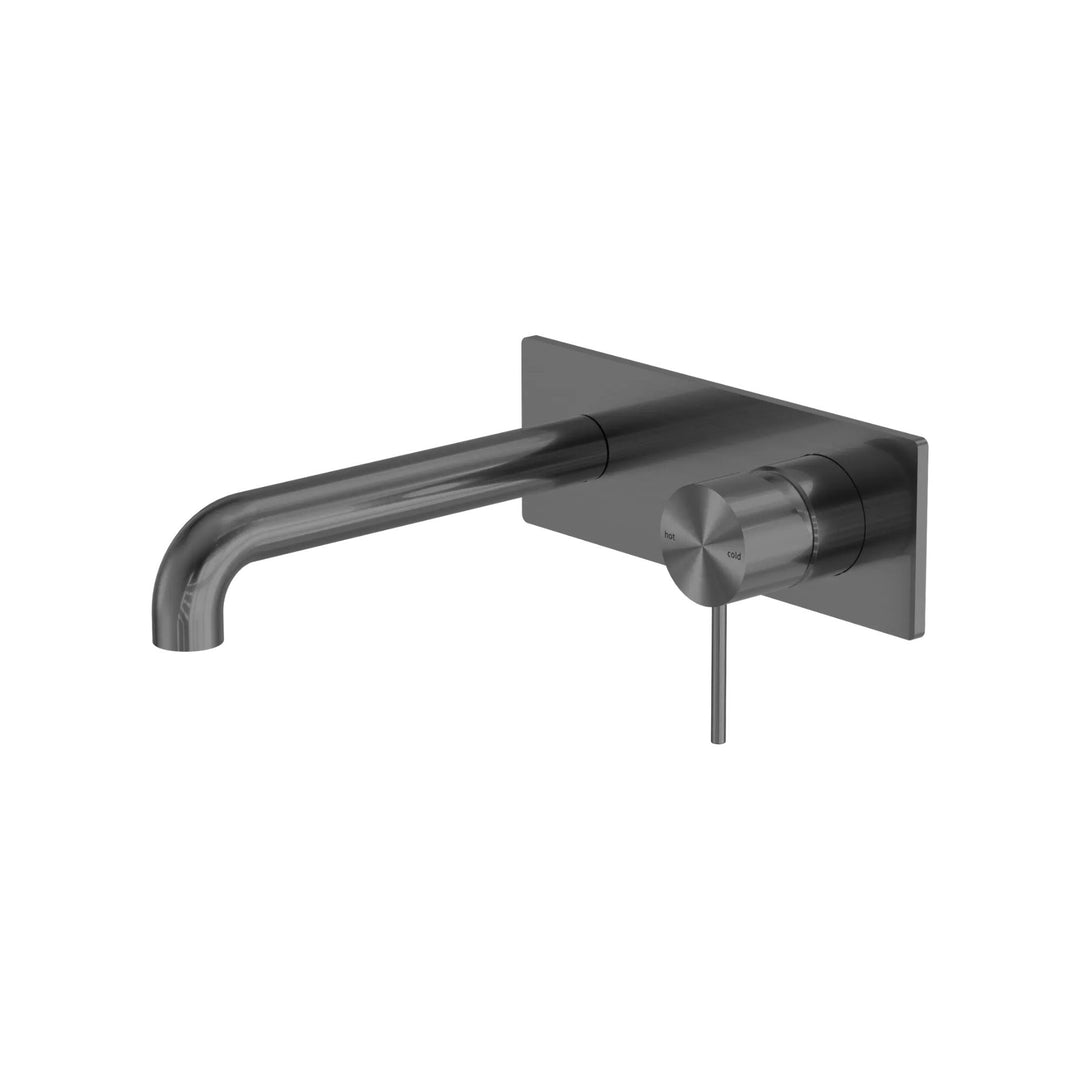 Nero Mecca Wall Basin Mixer 230mm Spout Gun Metal