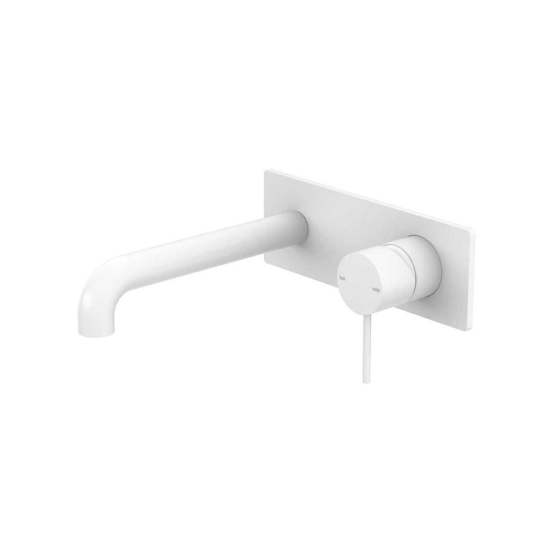 Nero Mecca Wall Basin Mixer 185mm Spout Matte White