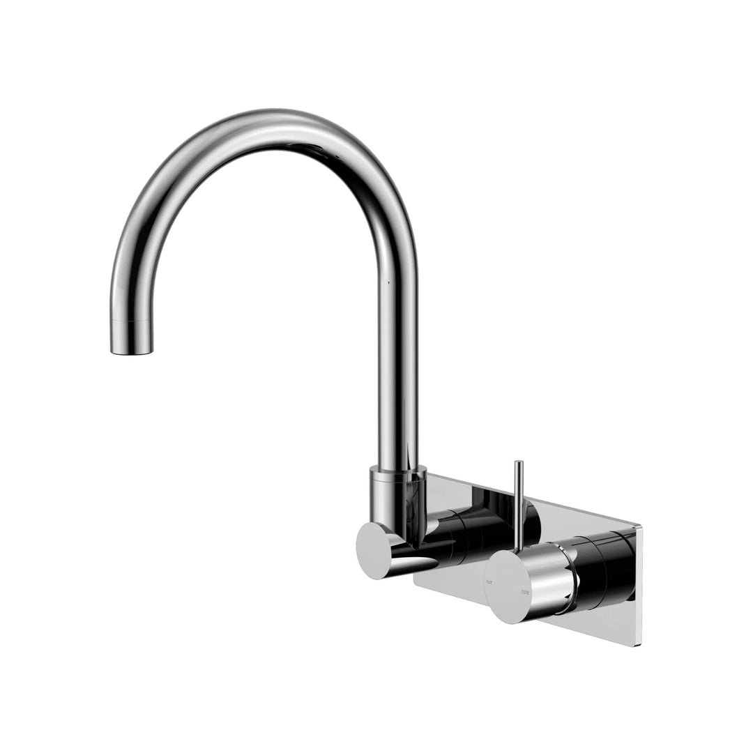 Nero Mecca Wall Basin Mixer Swivel Spout Chrome