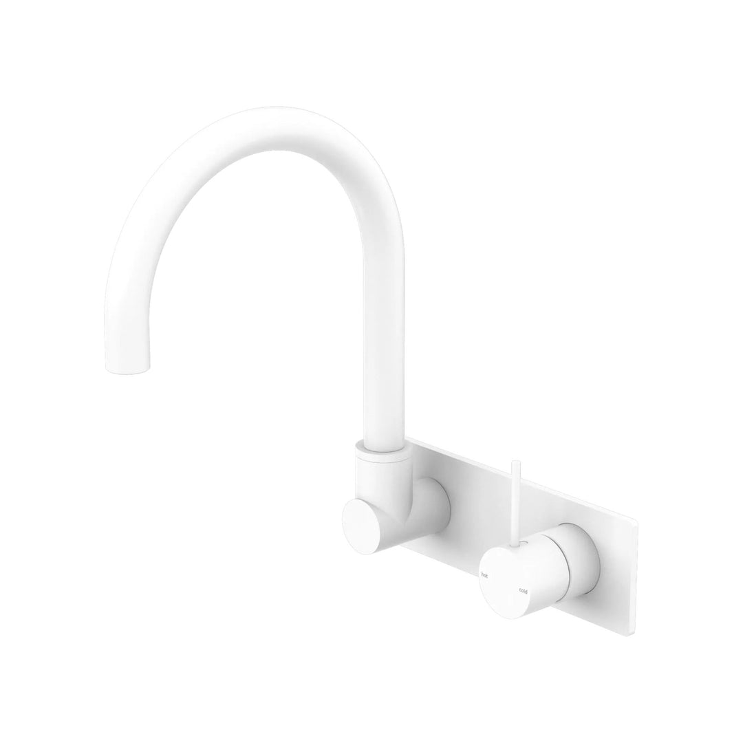 Nero Mecca Wall Basin Mixer Swivel Spout Matte White