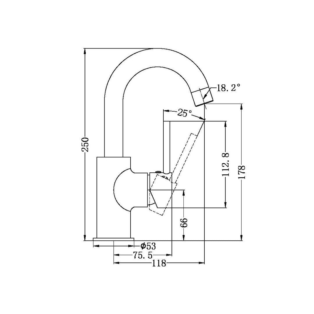 Nero Dolce Swivel Basin Mixer - Design 10