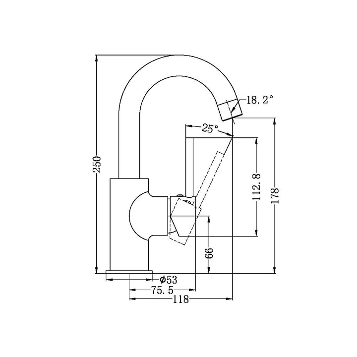 Nero Dolce Swivel Basin Mixer - Design 10