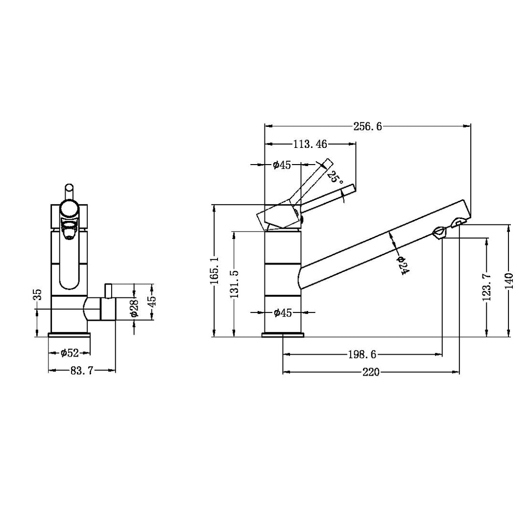 Nero Dolce Three-Way Kitchen Mixer